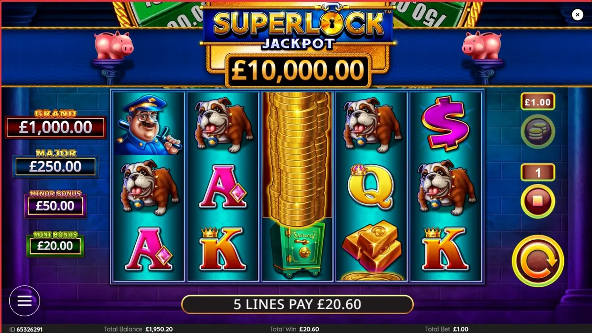 Tampilan visual mewah slot Piggy Bankin’ Super Lock dengan tema brankas emas